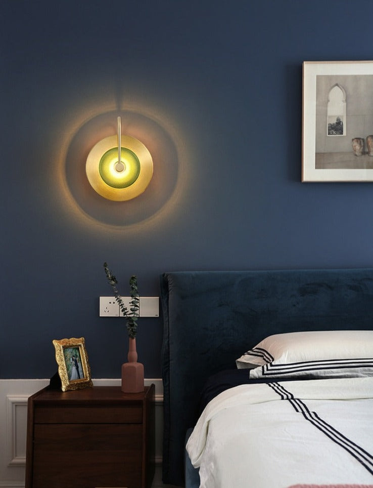 Cleo Engraved Glass & Brass LED Wall Light