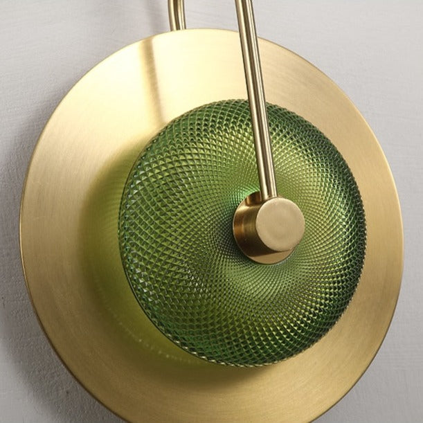 Cleo Engraved Glass & Brass LED Wall Light