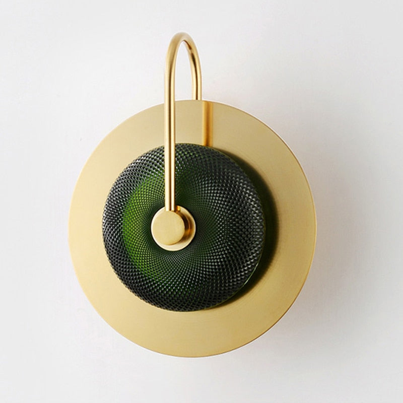 Cleo Engraved Glass & Brass LED Wall Light