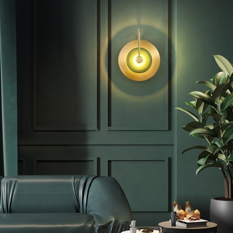 Cleo Engraved Glass & Brass LED Wall Light