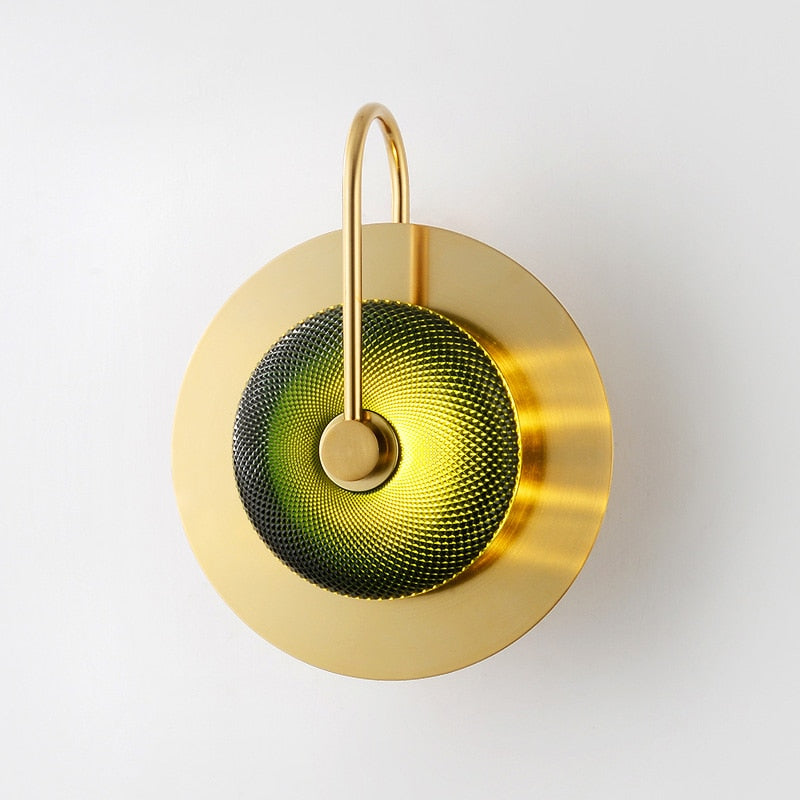Cleo Engraved Glass & Brass LED Wall Light