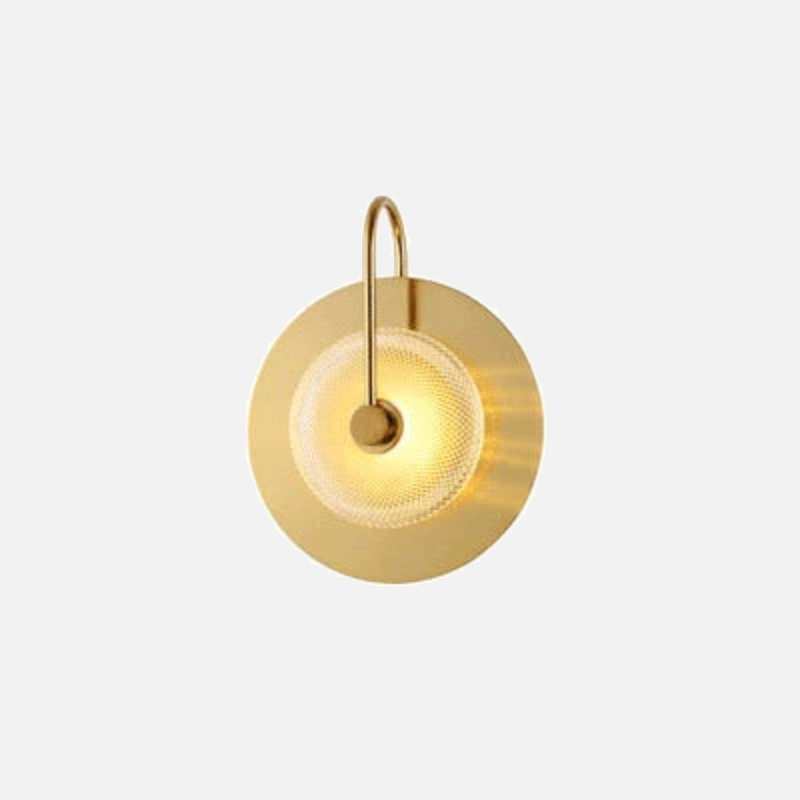 Cleo Engraved Glass & Brass LED Wall Light Clear