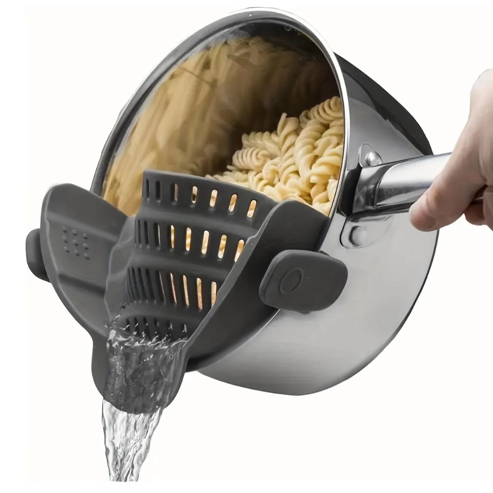 Clip-On Kitchen Strainer Gray