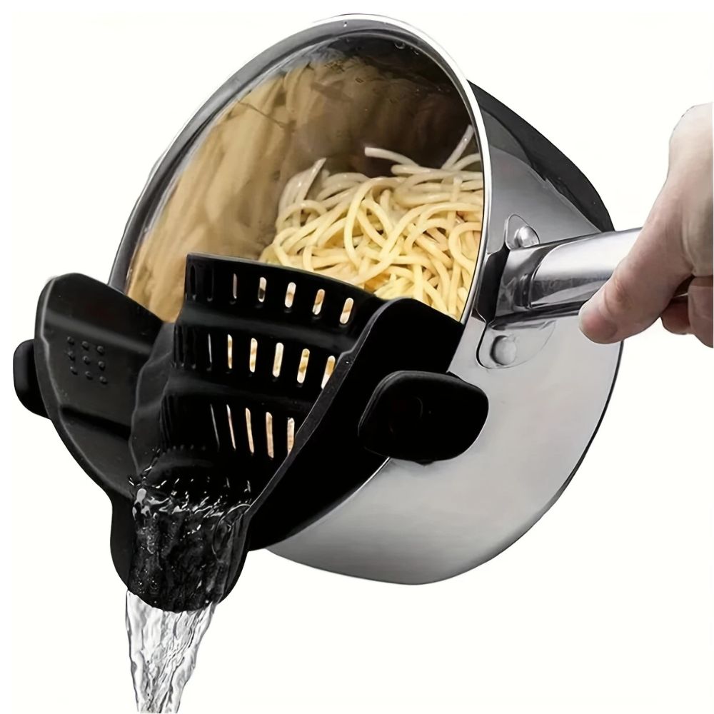 Clip-On Kitchen Strainer Black