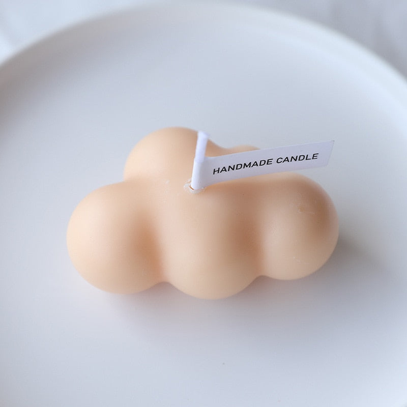 Cloud Paint Decorative Candle Soft Orange