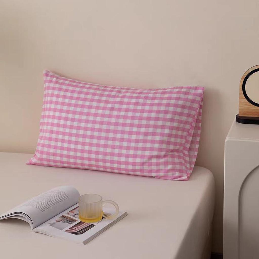 Coastal Summer Printed Pillowcase Pink Gingham