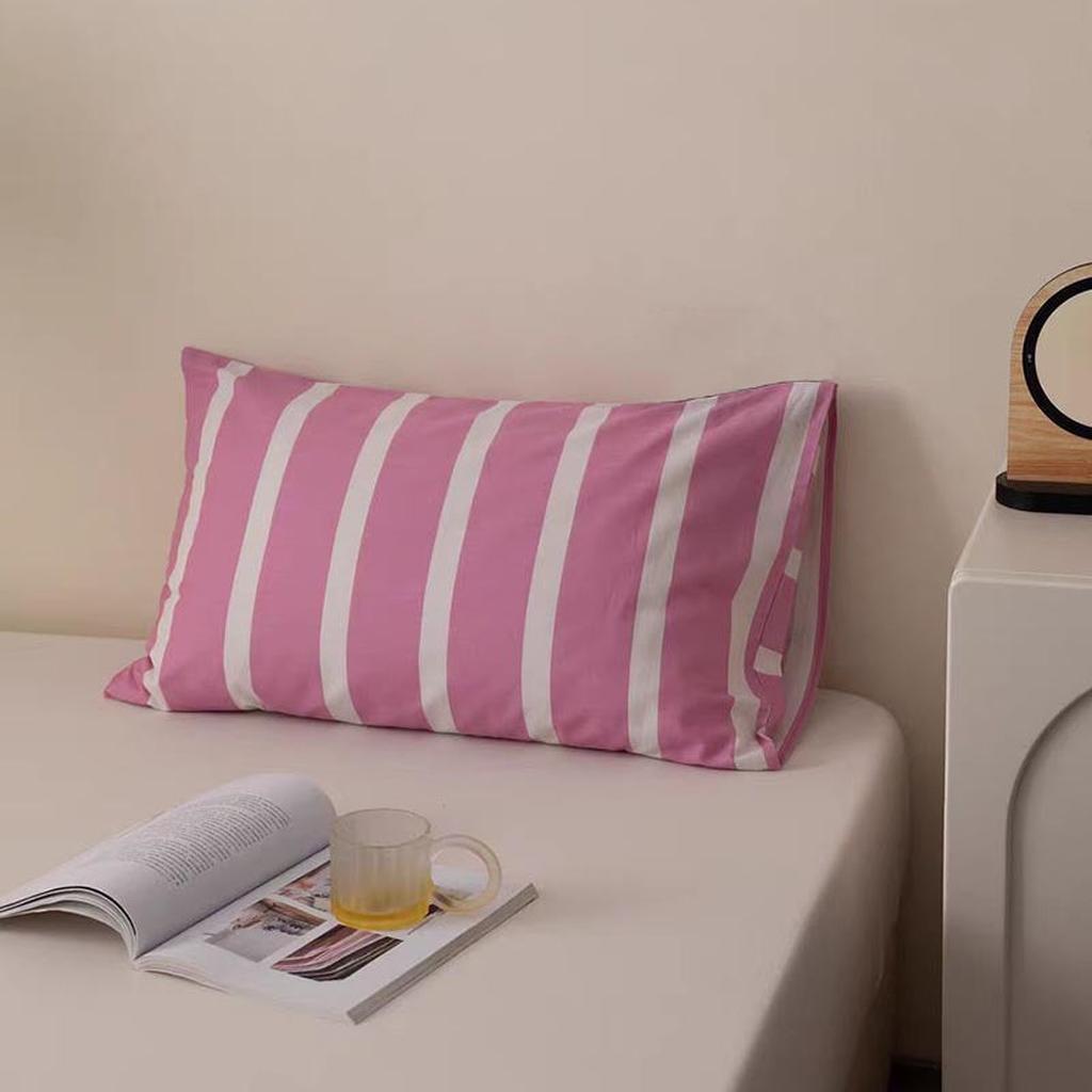 Coastal Summer Printed Pillowcase Hot Pink Stripes