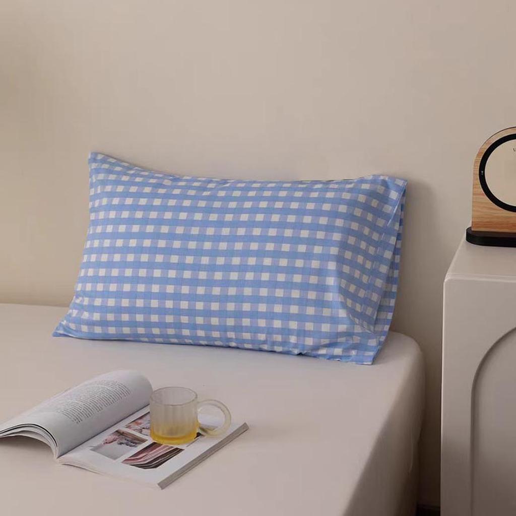 Coastal Summer Printed Pillowcase Blue Gingham