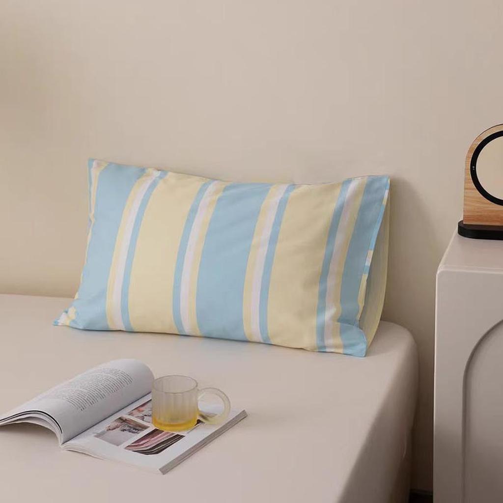 Coastal Summer Printed Pillowcase Blue Stripes