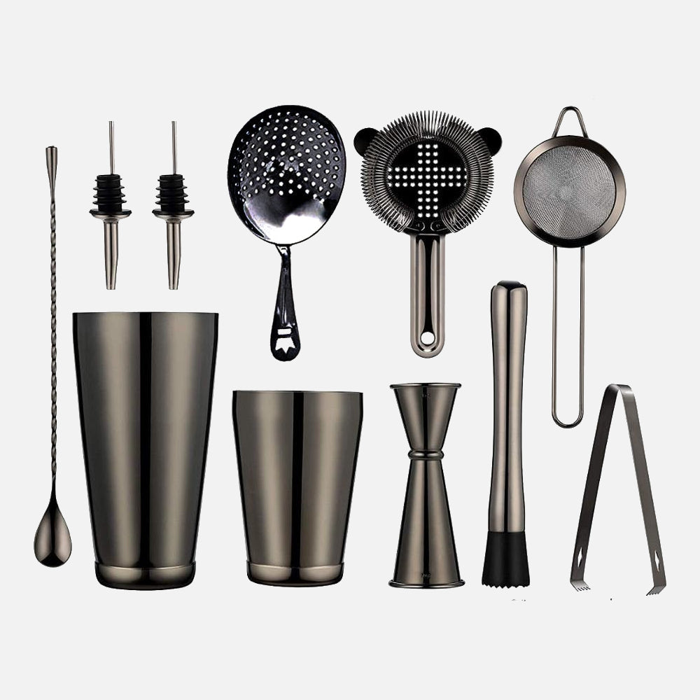 Cocktail Shaker Bar Set Black
