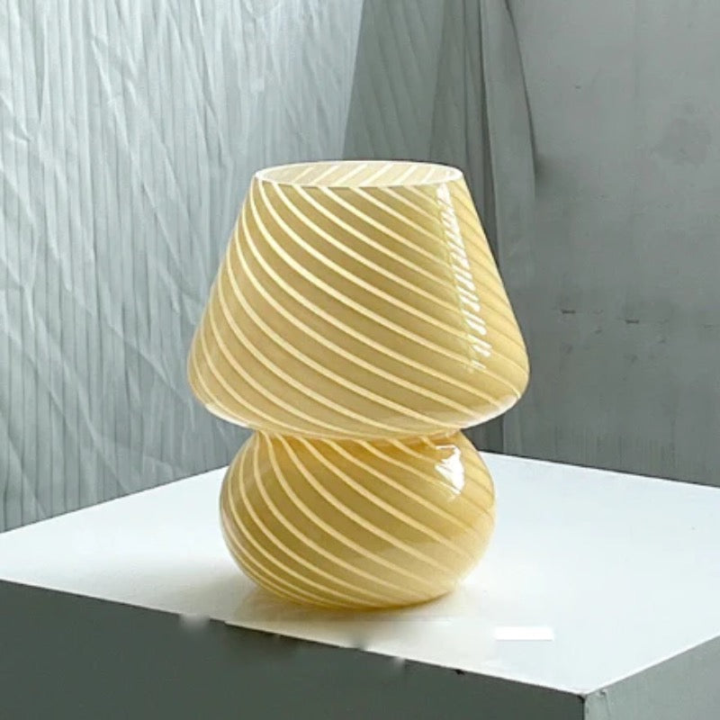 Coco Swirl Glass Table Lamp Yellow Swirl