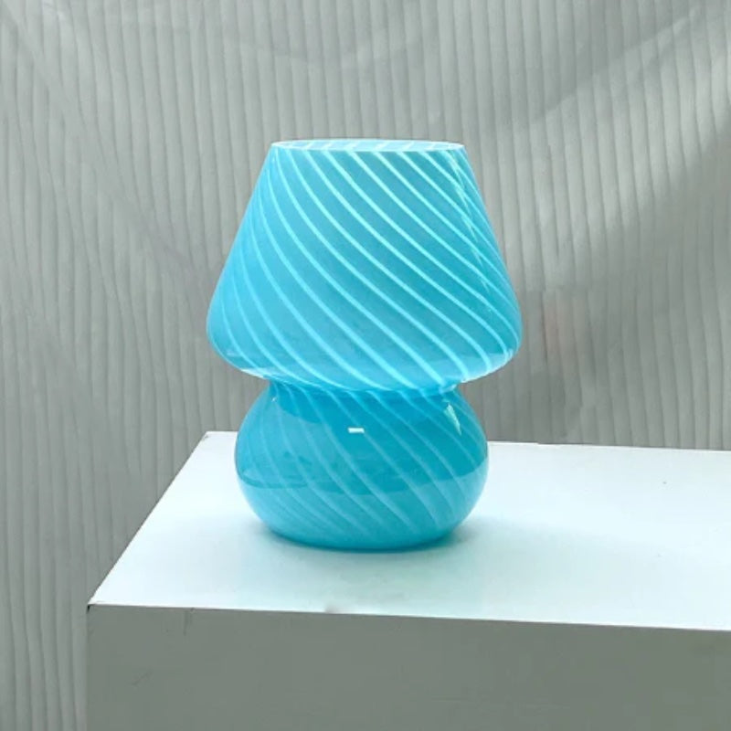 Coco Swirl Glass Table Lamp Blue Swirl