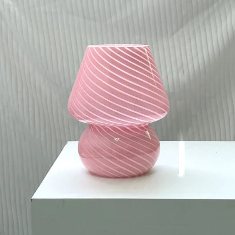 Coco Swirl Glass Table Lamp Pink Swirl