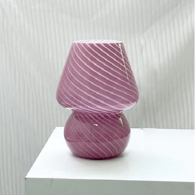 Coco Swirl Glass Table Lamp Purple Swirl