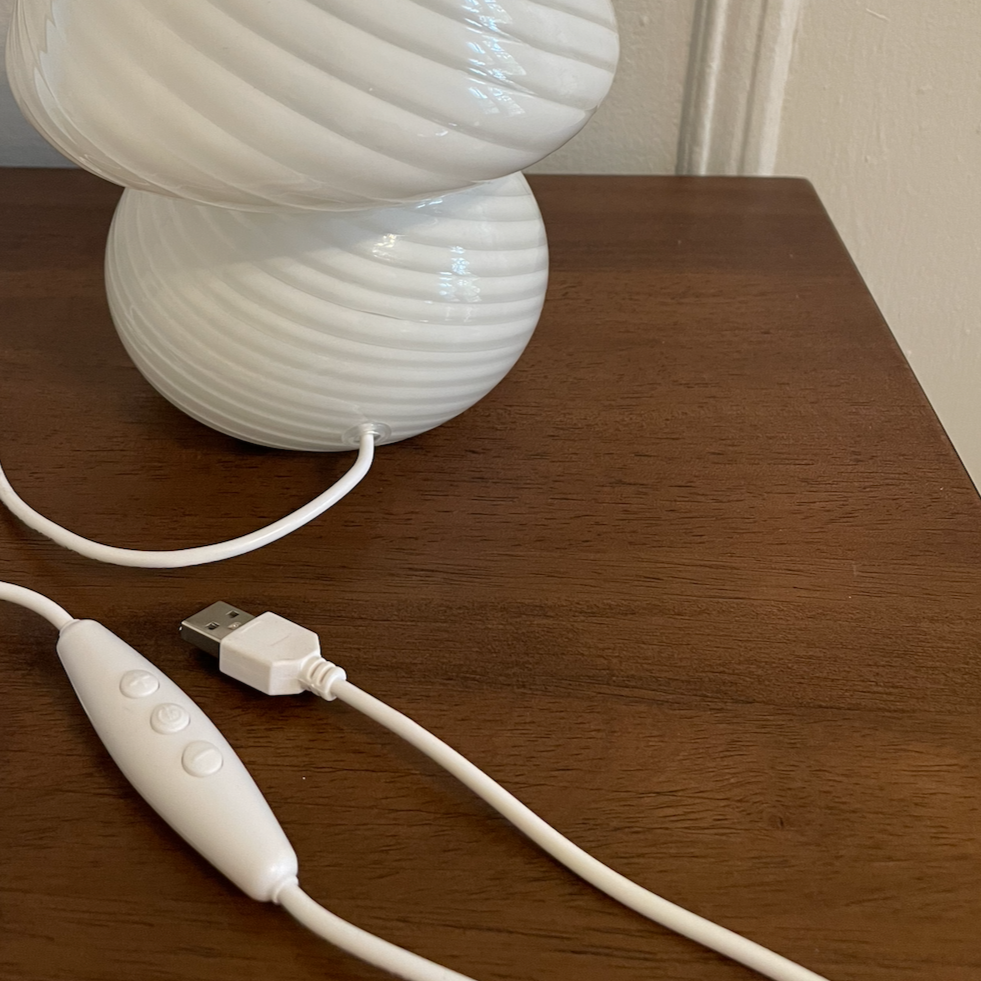 Coco Swirl Glass Table Lamp - Final sale