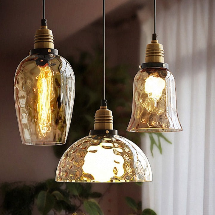 Coliseum Hammered Glass LED Pendant Light