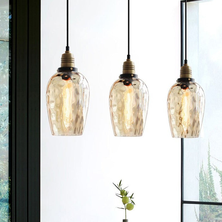 Coliseum Hammered Glass LED Pendant Light