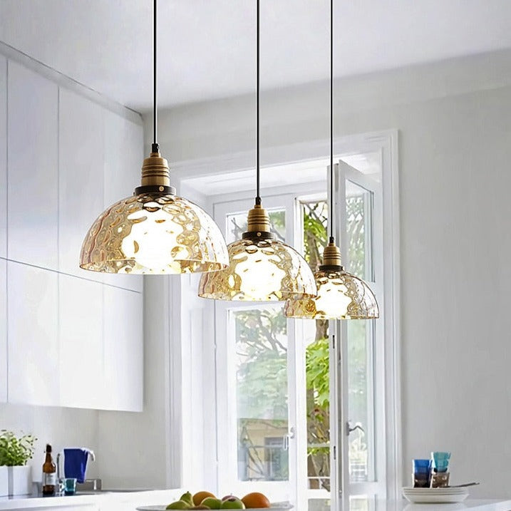 Coliseum Hammered Glass LED Pendant Light