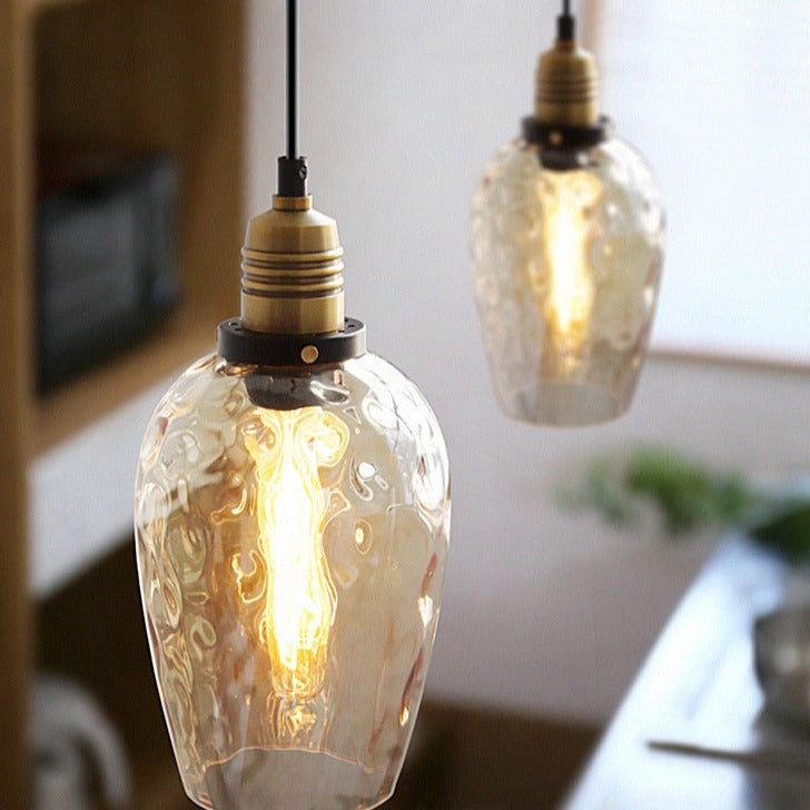 Coliseum Hammered Glass LED Pendant Light