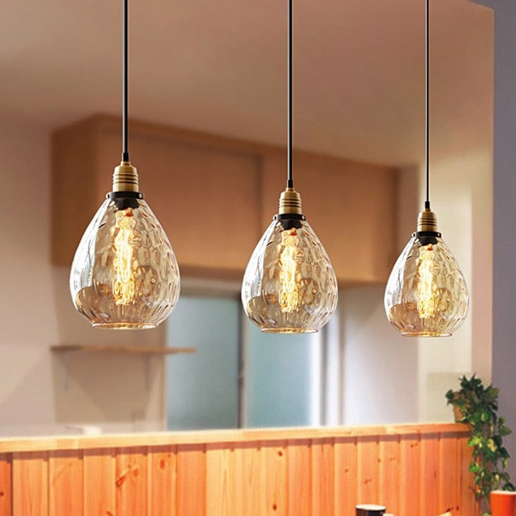 Coliseum Hammered Glass LED Pendant Light