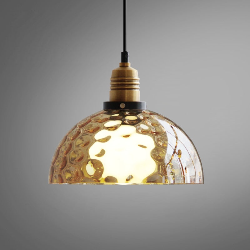 Coliseum Hammered Glass LED Pendant Light Dome
