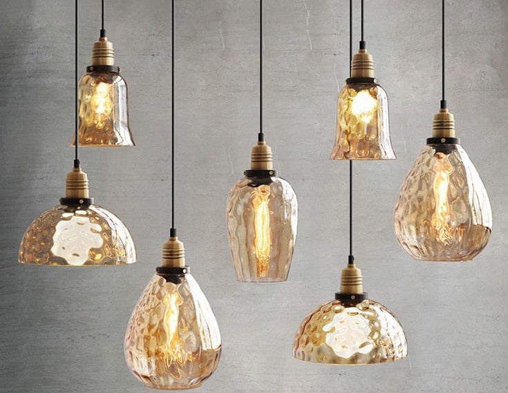Coliseum Hammered Glass LED Pendant Light