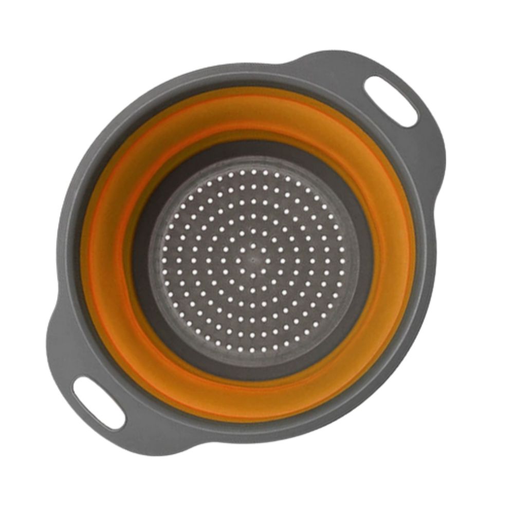 Collapsible Silicone Strainer Basket Orange