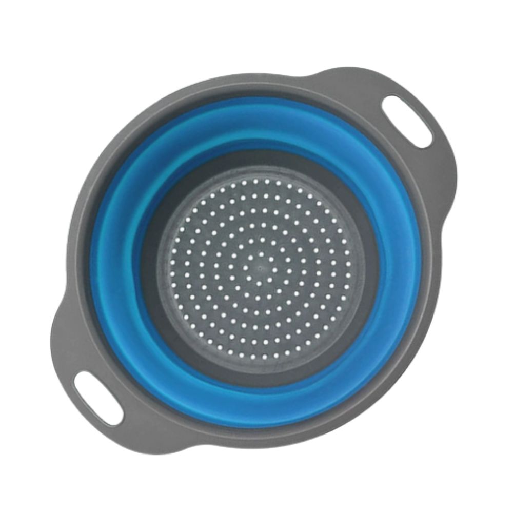 Collapsible Silicone Strainer Basket Navy