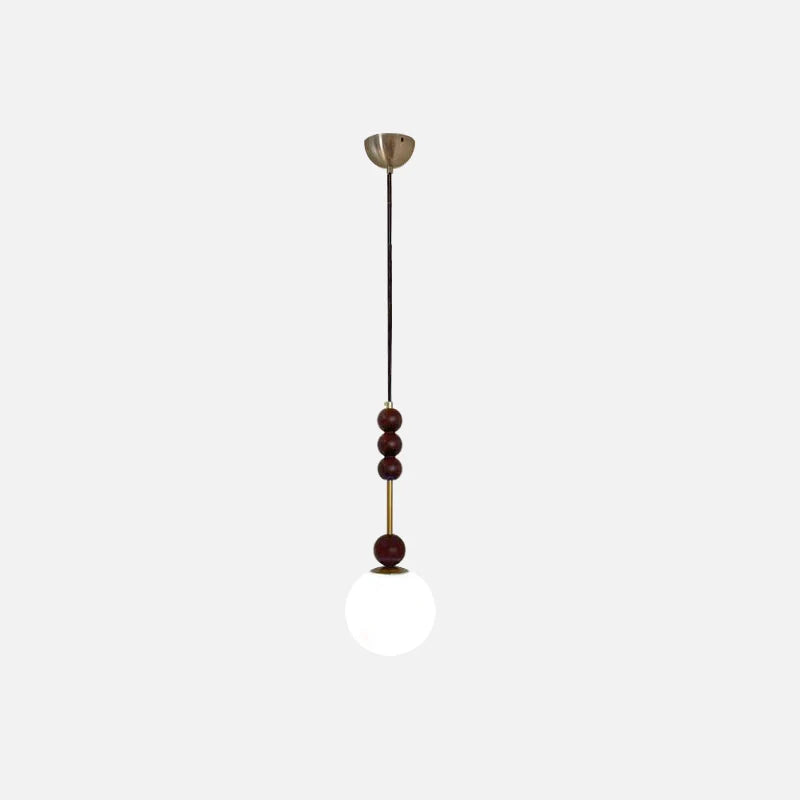 Colonia Vintage Wood and Glass Globe Lamps Walnut Ceiling Lamp