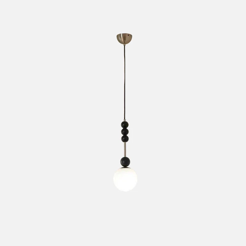Colonia Vintage Wood and Glass Globe Lamps Black Ceiling Lamp