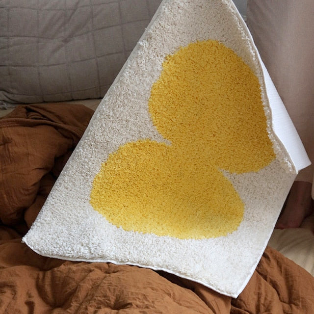 Color Block Contrast Shapes Bath Mat Yellow
