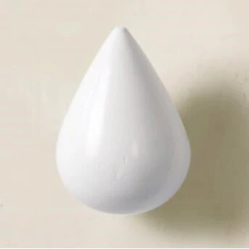 Color Drop Shapes Wooden Hook & Holder White