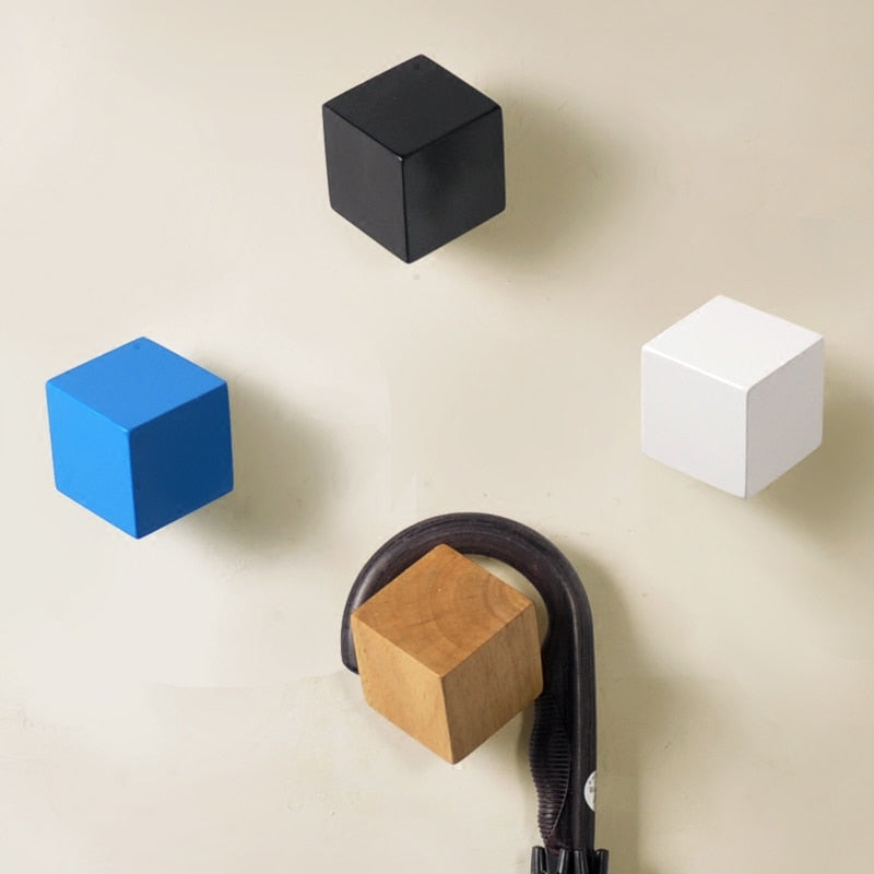 Color Drop Shapes Wooden Hook & Holder