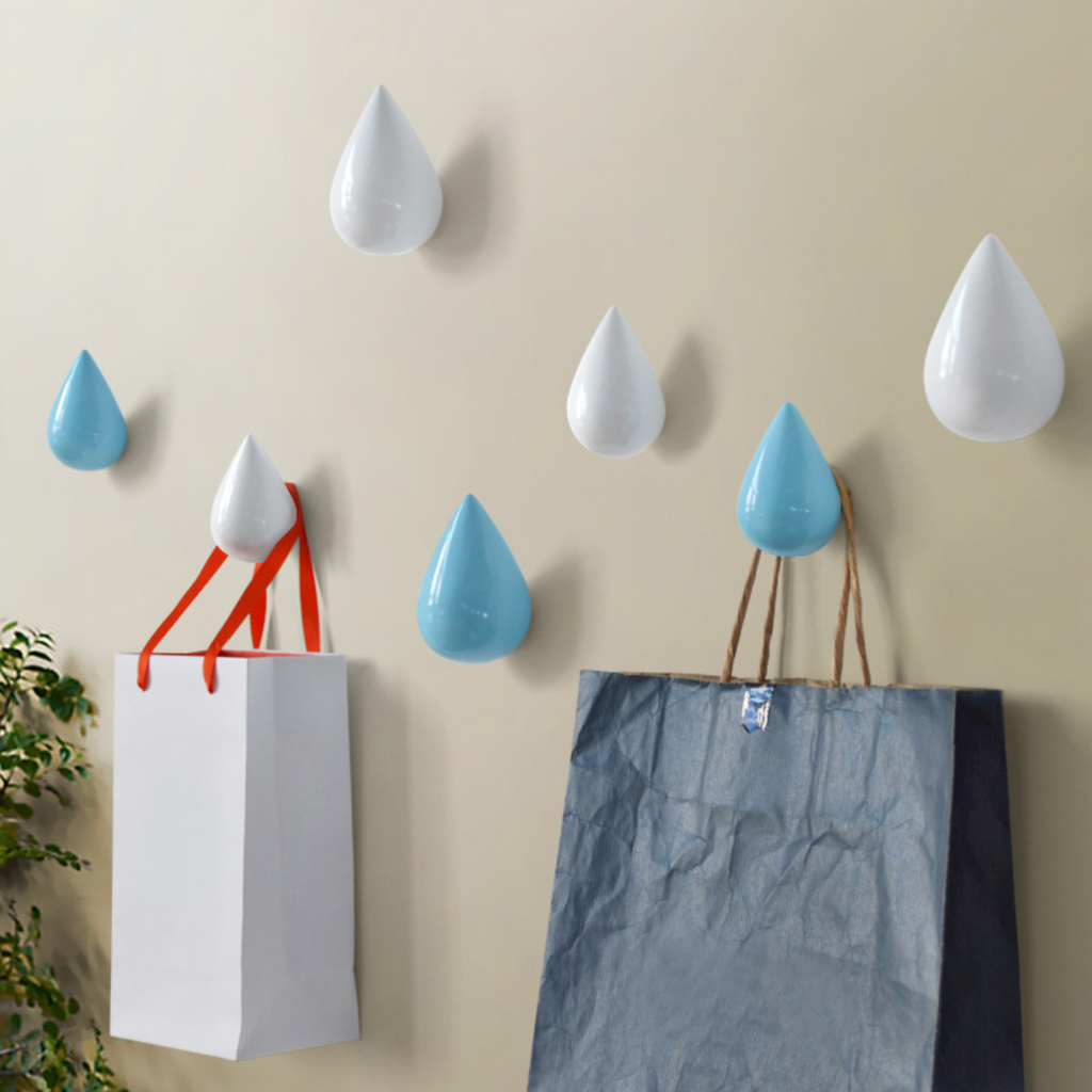 Color Drop Shapes Wooden Hook & Holder