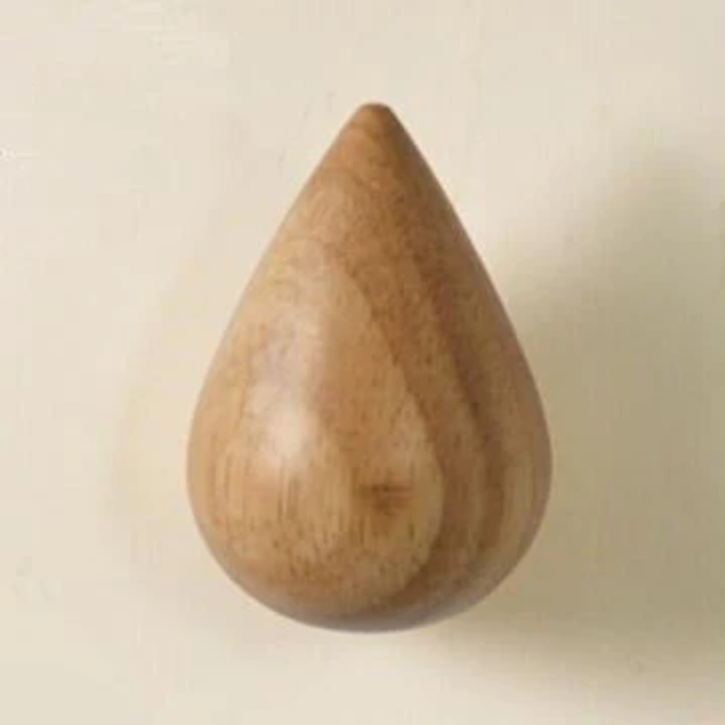 Color Drop Shapes Wooden Hook & Holder Natural