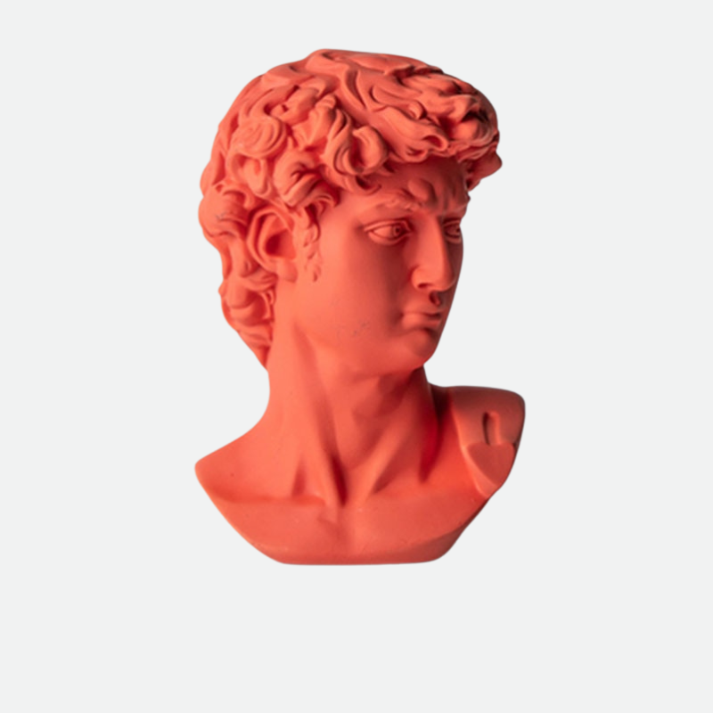 Color Fuse Mini Neoclassical Sculpture Red David