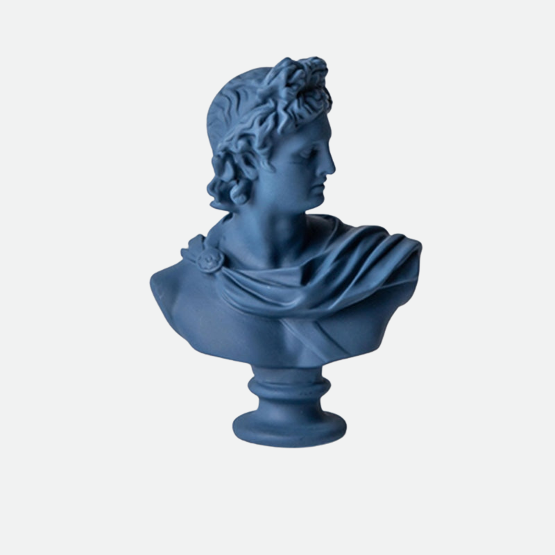 Color Fuse Mini Neoclassical Sculpture Blue Greek