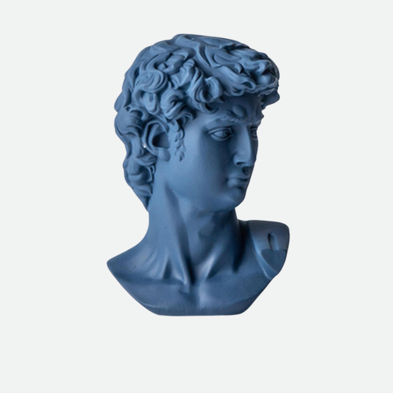 Color Fuse Mini Neoclassical Sculpture Blue David