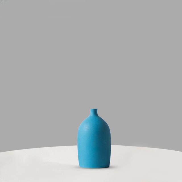 Color Rich Ceramic Vases Cyan 14x7cm