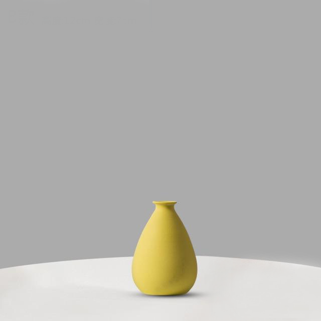 Color Rich Ceramic Vases Yellow 12x7cm