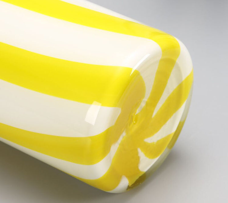 Color Stripes Glass Floral Vase