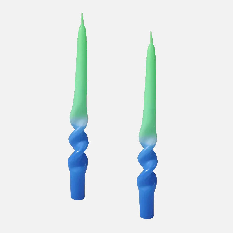 Color Twist Candle Set Blue and Green