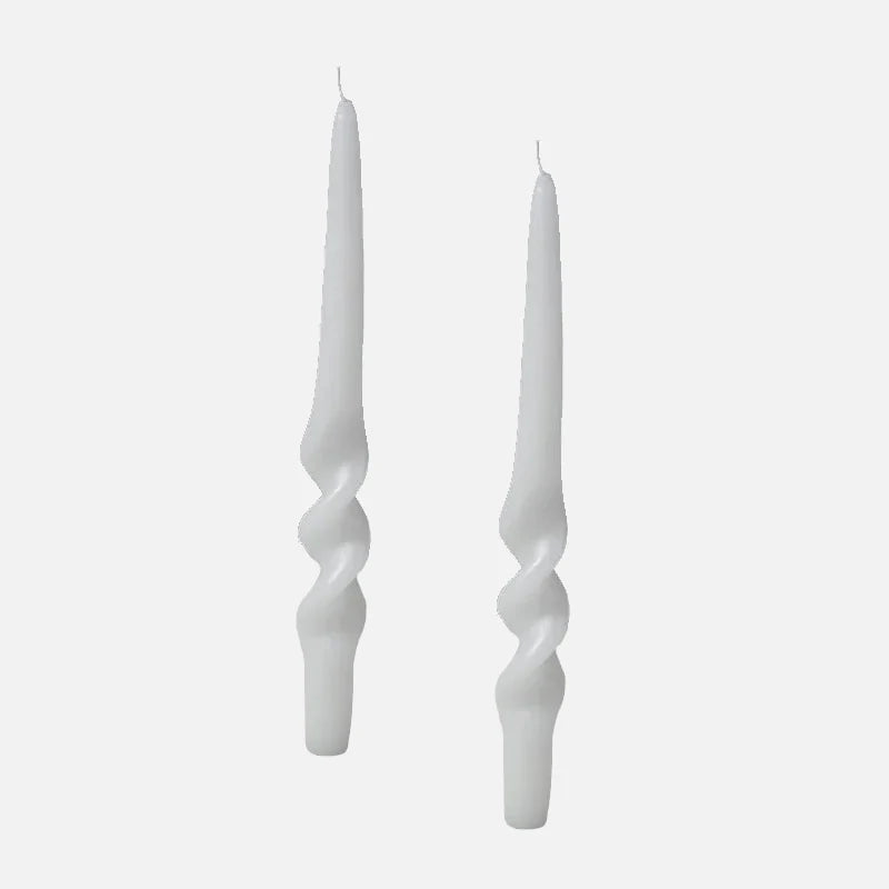 Color Twist Candle Set White