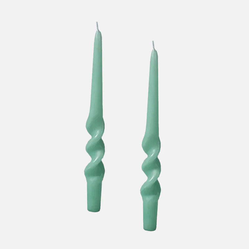 Color Twist Candle Set Green