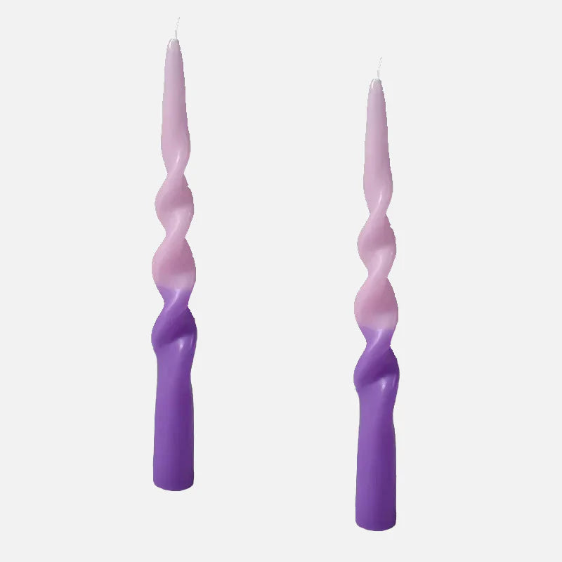 Color Twist Candle Set Pink and Purple