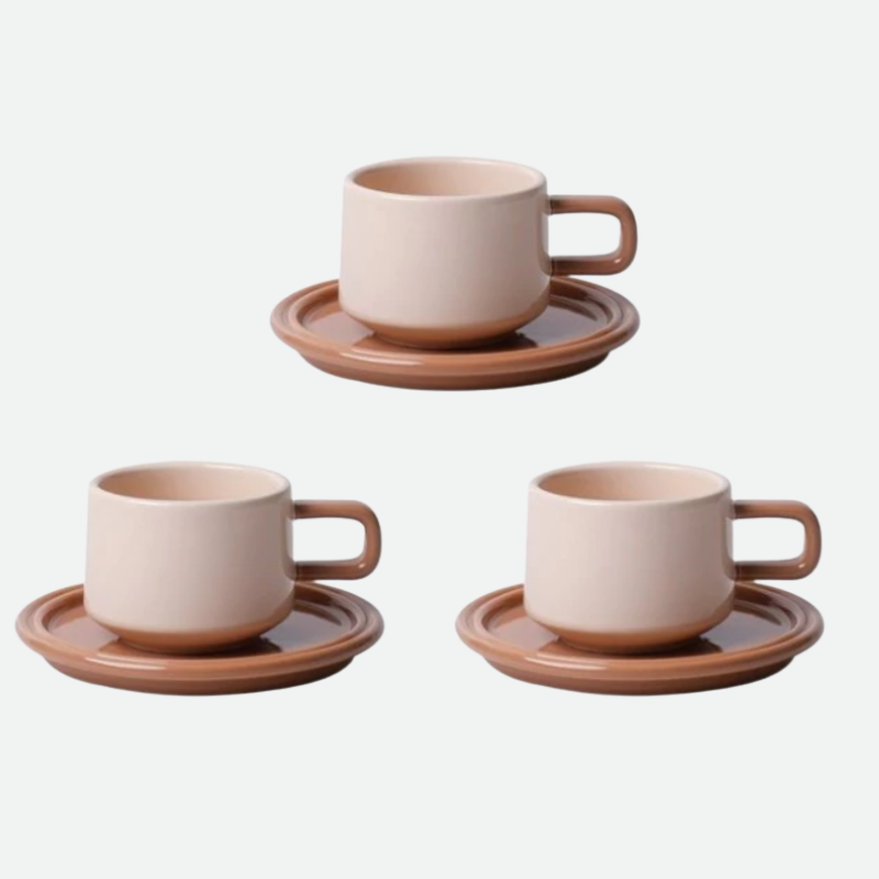 Color Wheel Coffee Cup Set Almond Coffee