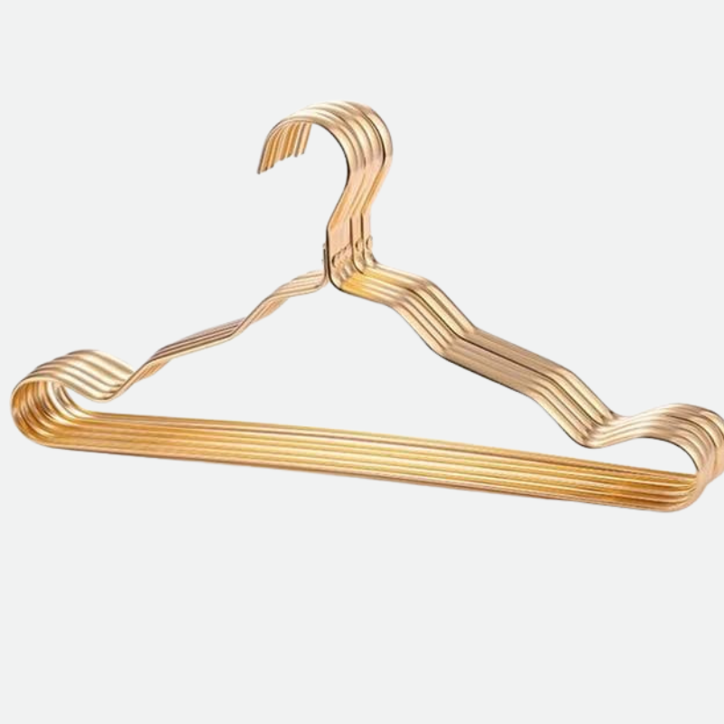 Colored Aluminum Clothes Hanger Set Gold