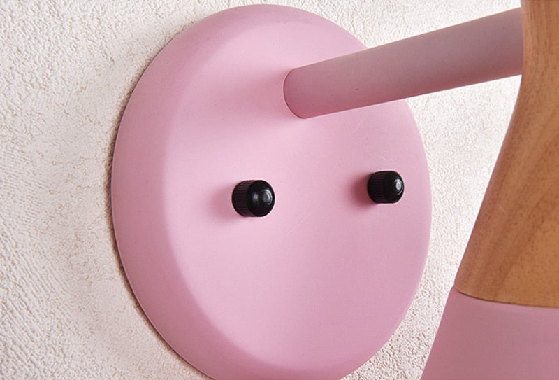 Colored Bell Metal & Wood LED Wall Light