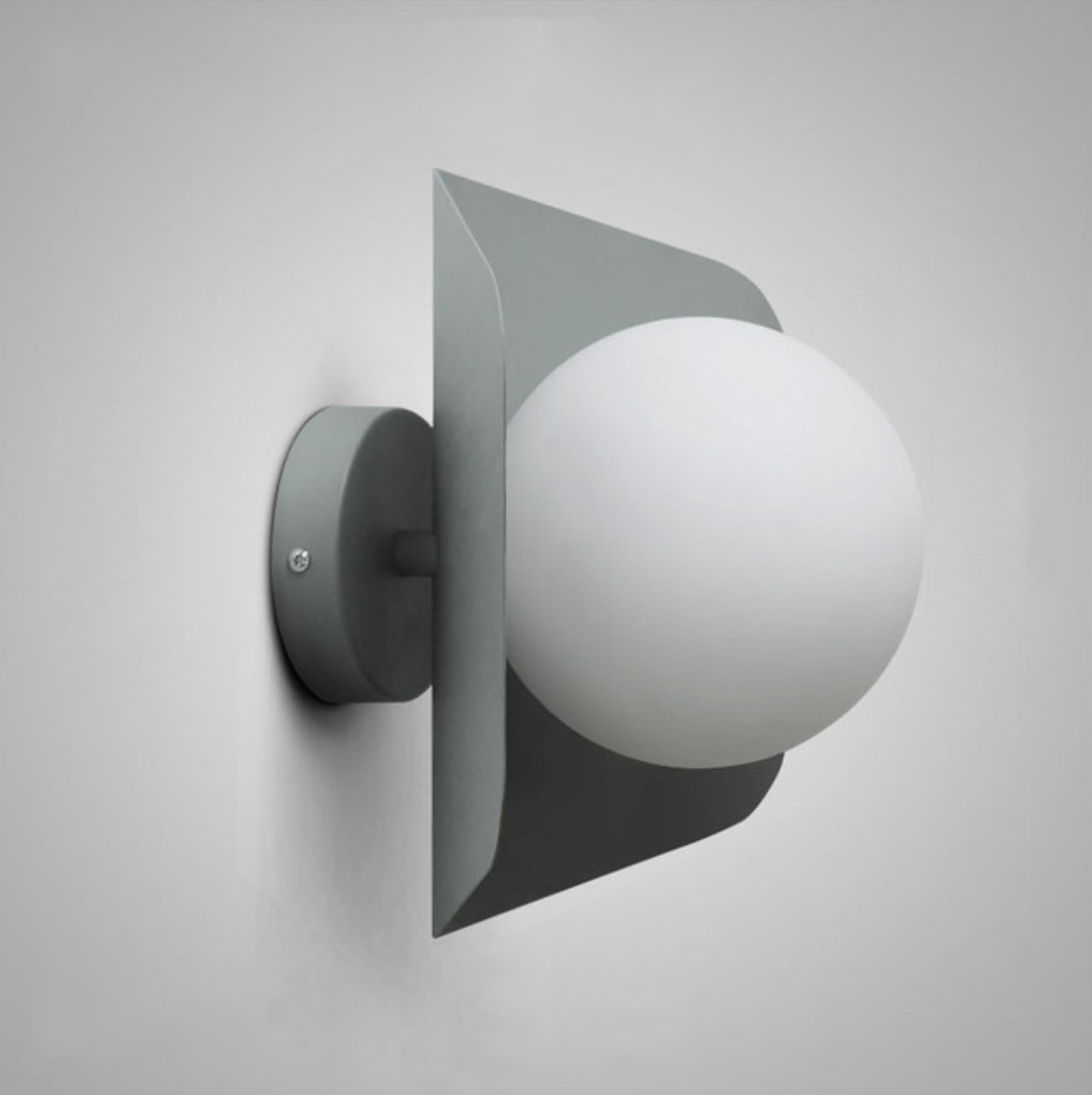 Colored Geometric Plate & Globe Wall Light Gray