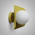 Colored Geometric Plate & Globe Wall Light